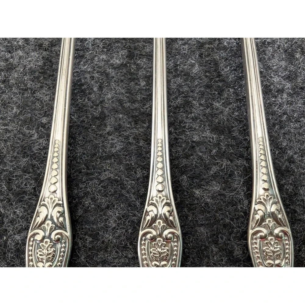 Forbes Silver Co Clovis Silverplate Cocktail Forks Vintage Floral 6 In Set of 3